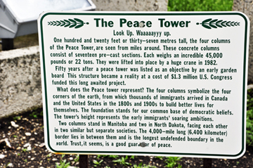 sign about the Peace Tower